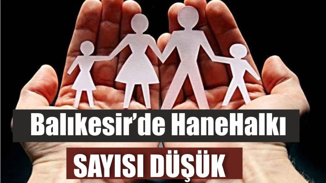 Balıkesir’de HaneHalkı Sayısı Düşük