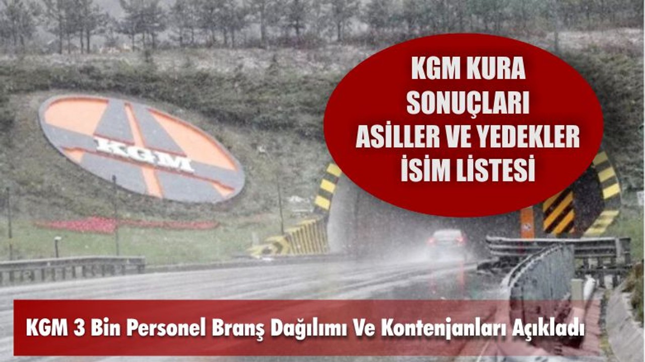 KGM Kura Sonuçları Asiller ve Yedekler İsim Listesi