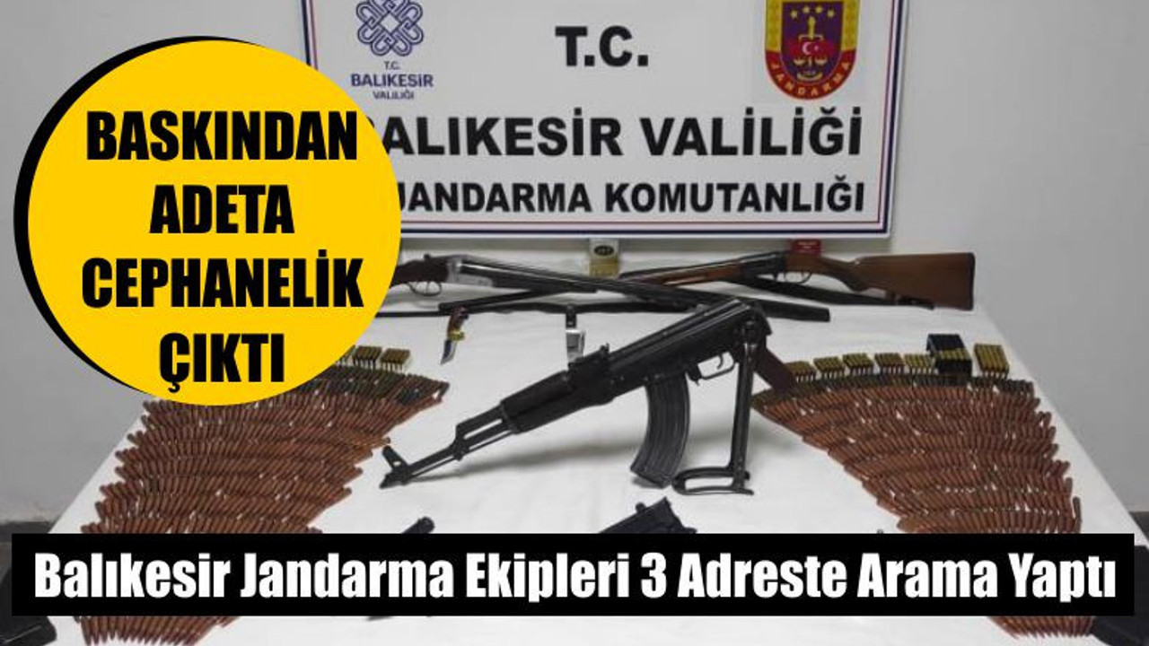 Balıkesir Jandarma Ekipleri 3 Adreste Arama Yaptı