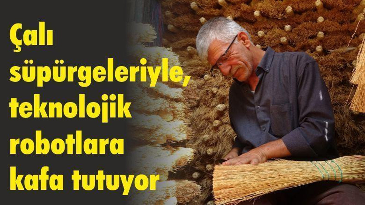 Çalı süpürgeleriyle teknolojik robotlara kafa tutuyor