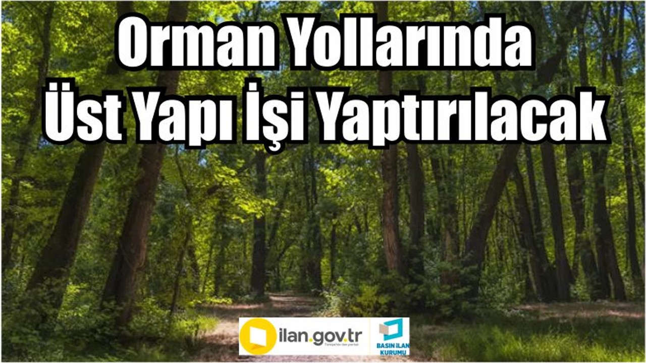 Orman yollarında üst yapı işi yaptırılacak