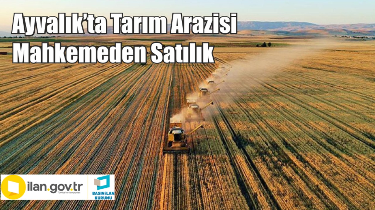 Ayvalık’ta tarım arazisi mahkemeden satılık