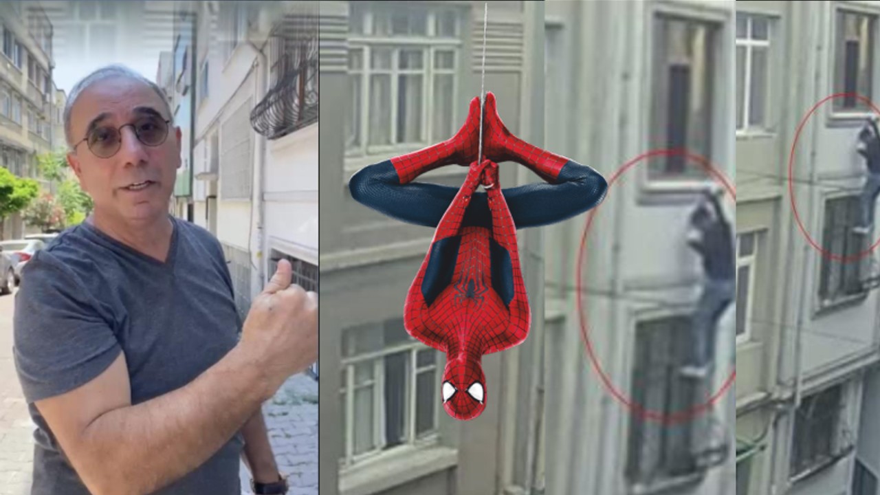 'Örümcek Adam' Gibi Hırsız Kameraya Yakalandı!