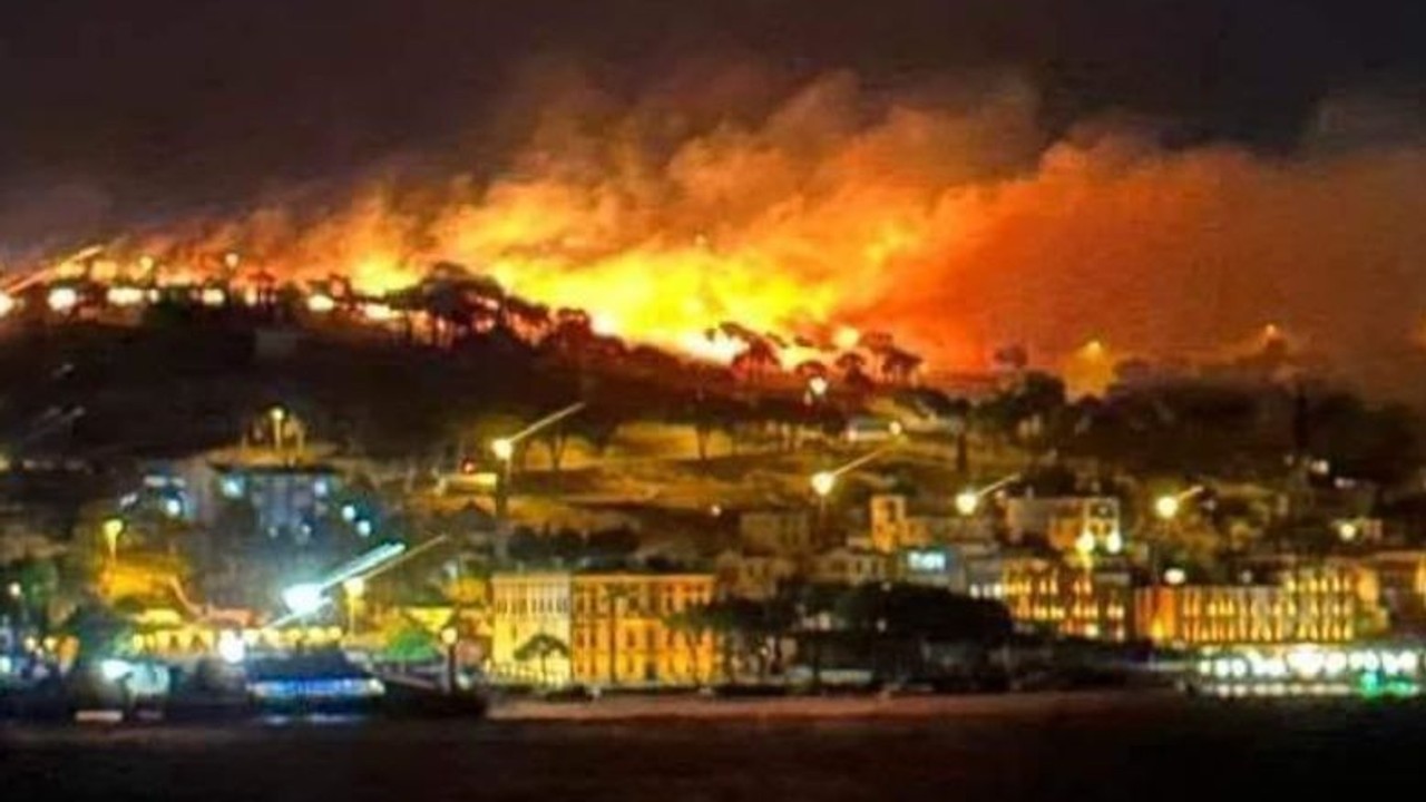 Balıkesir Ayvalık’ta çıkan yangın kontrol altına alındı