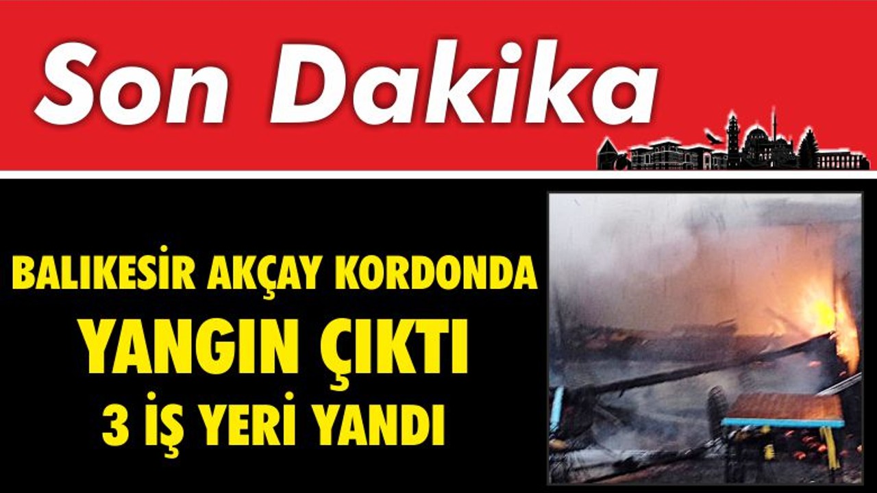 Balıkesir Akçay Kordonda Yangın Çıktı