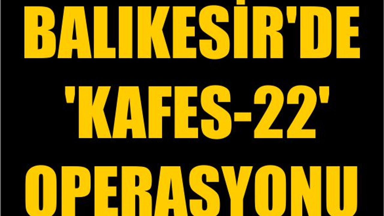 Balıkesir'de 'Kafes-22' Operasyonu