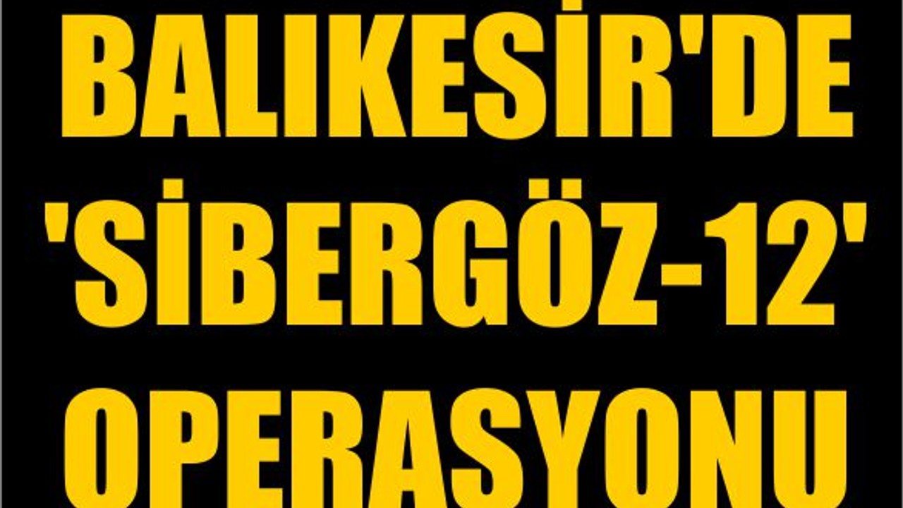 Balıkesir'de 'Sibergöz-12' Operasyonu