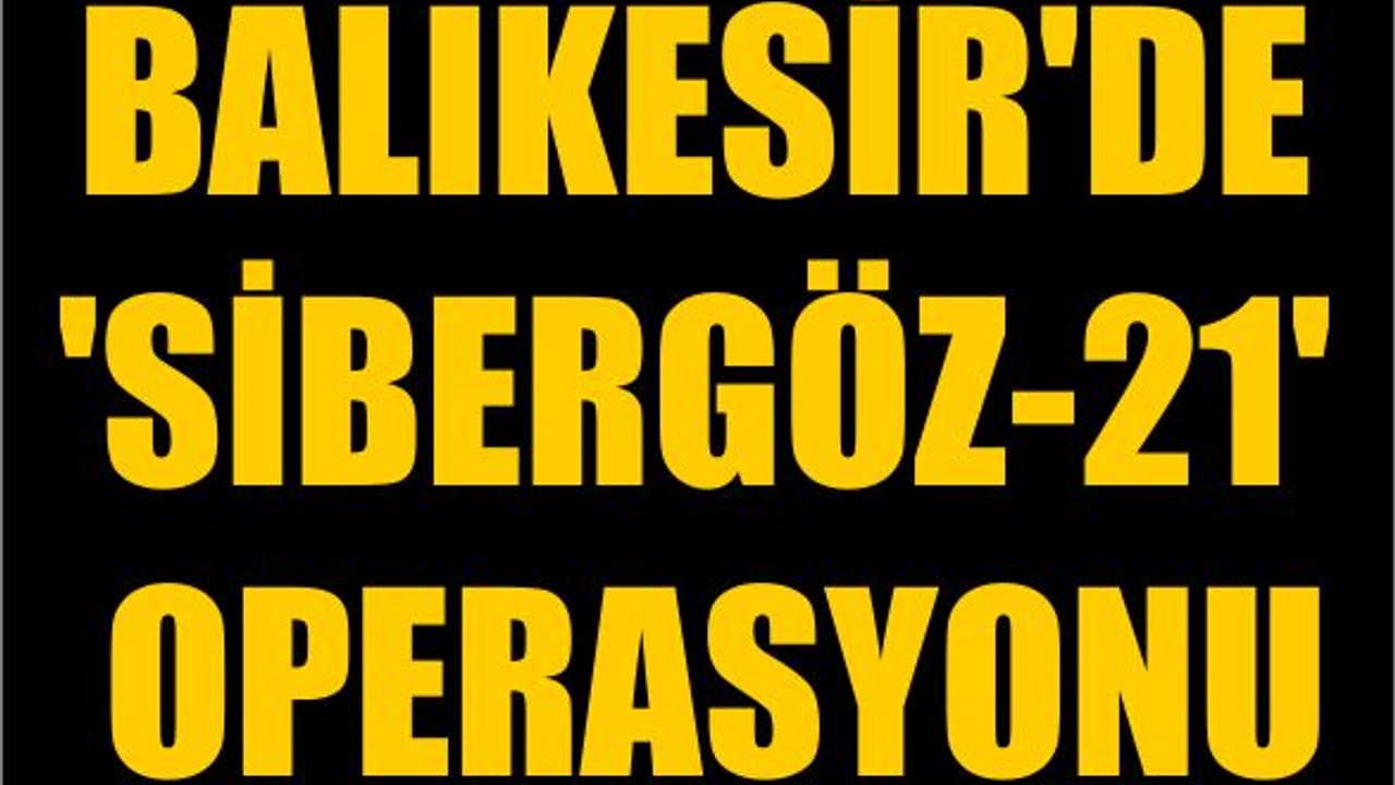 Balıkesir'de 'Sibergöz-21' Operasyonu