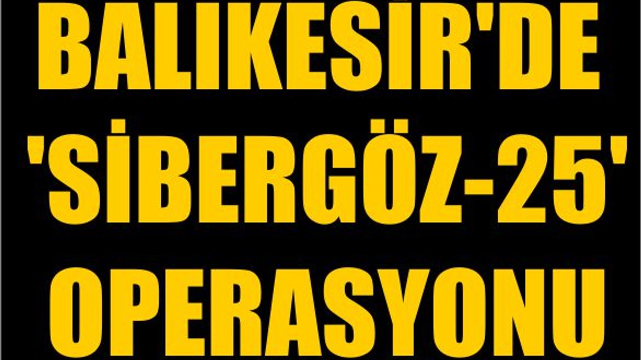 Balıkesir'de 'Sibergöz-25' Operasyonu