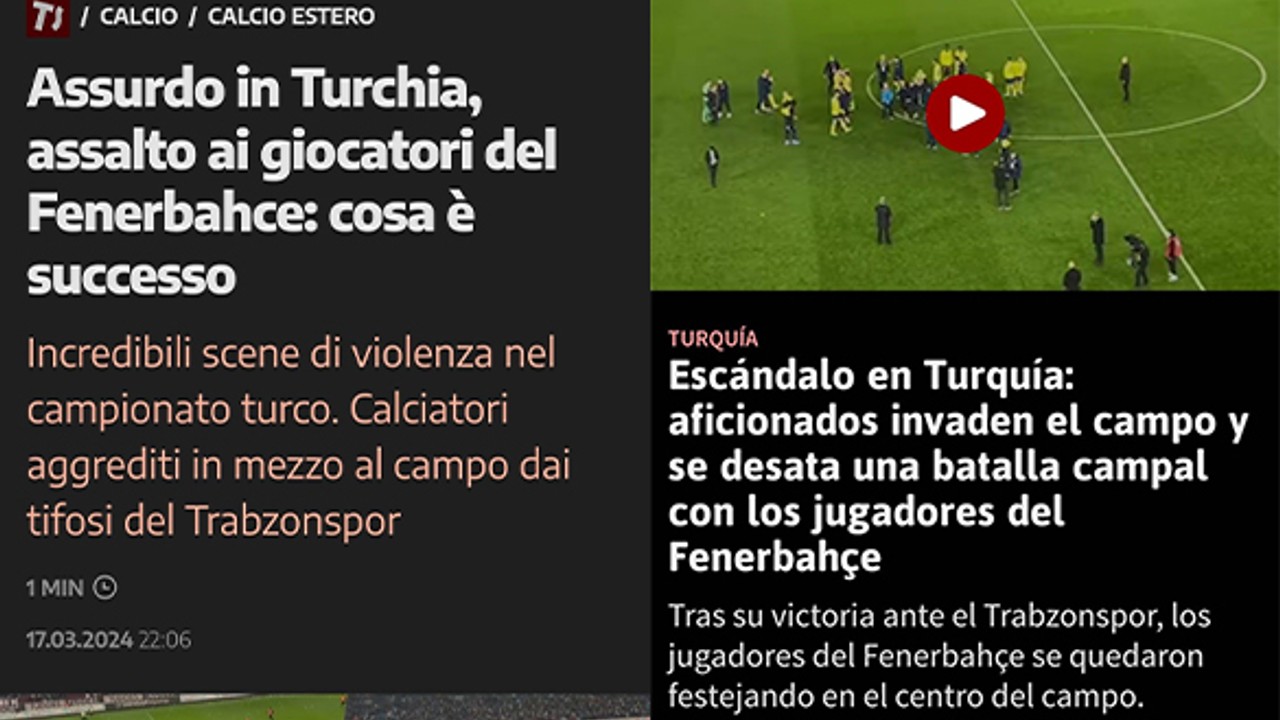 Trabzonspor-Fenerbahçe maçı Avrupa Basınında