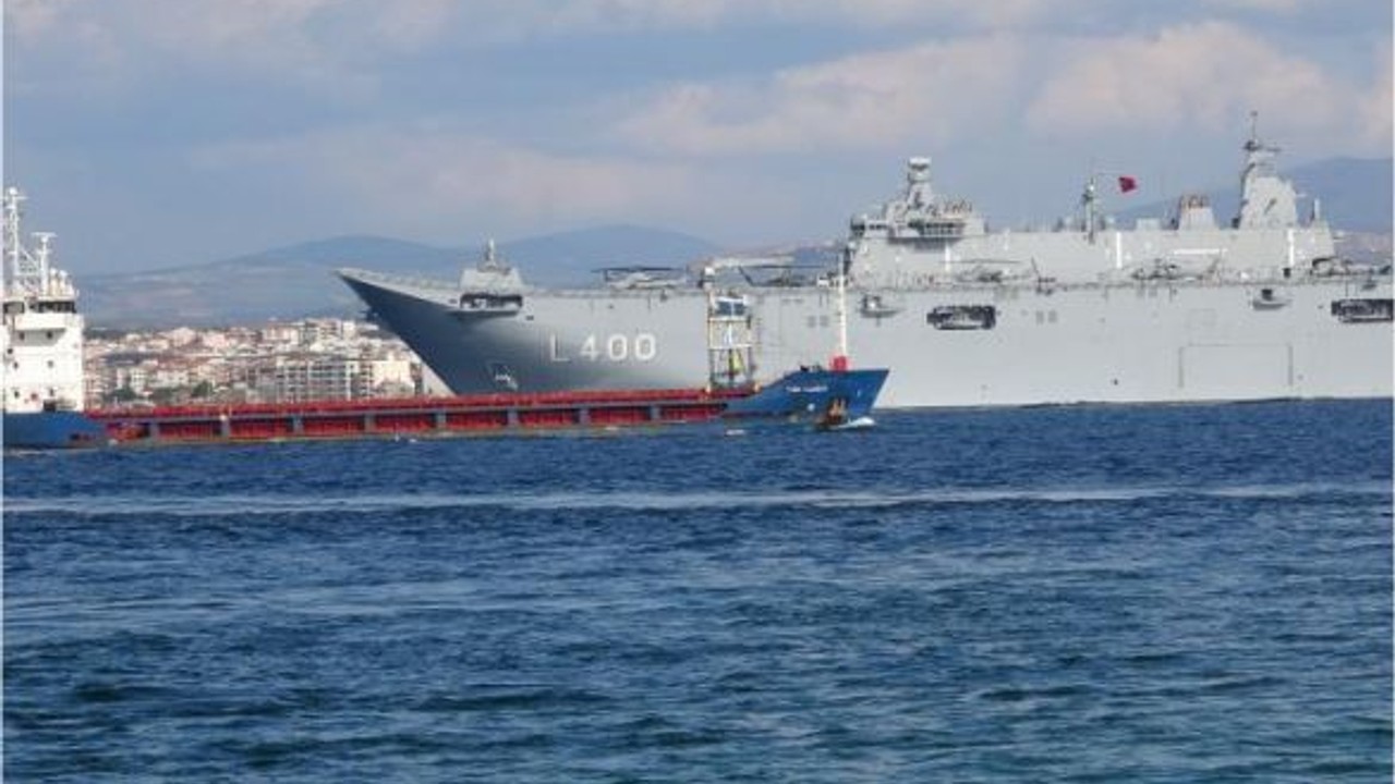 TCG Anadolu, 18 Mart törenleri için Çanakkale Boğazı’nda