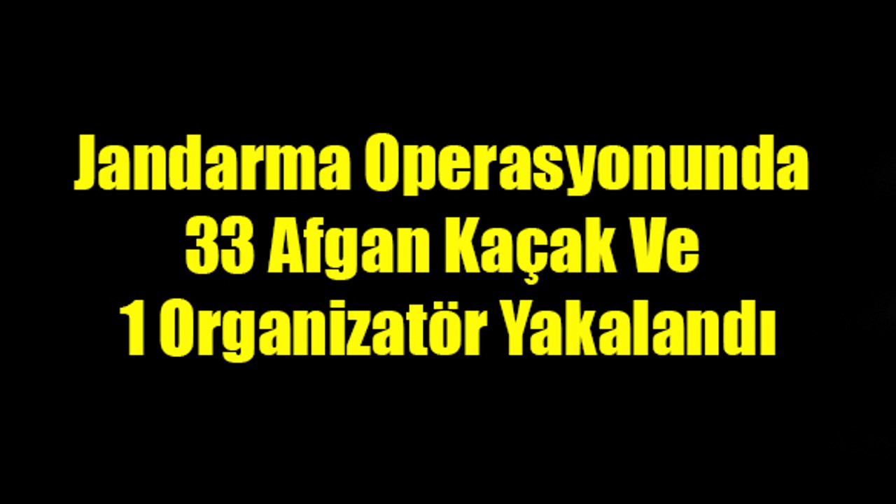 Jandarma Operasyonunda 33 Afgan Kaçak Ve 1 Organizatör Yakalandı