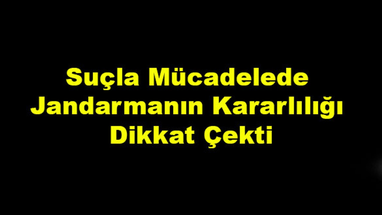 Suçla Mücadelede Jandarmanın Kararlılığı Dikkat Çekti