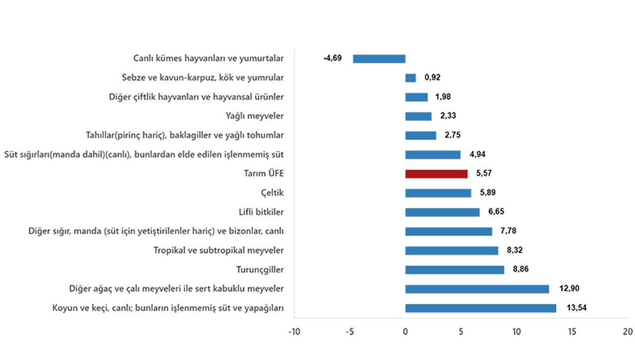 TUİK Mart Ayı Tarım Ürünleri Üretici Fiyat Endeksini Açıkladı