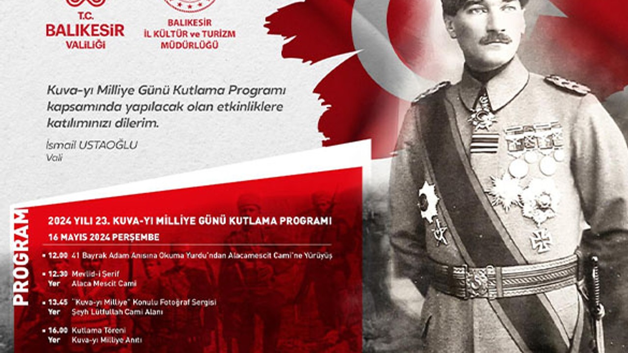 16 Mayıs'ta Balıkesir, Kuva-yi Milliye Ruhunu Kutlayacak