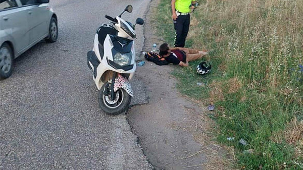 Alkollü Olduğu İddia Edilen Motosiklet Sürücüsü Kaza Yaptı
