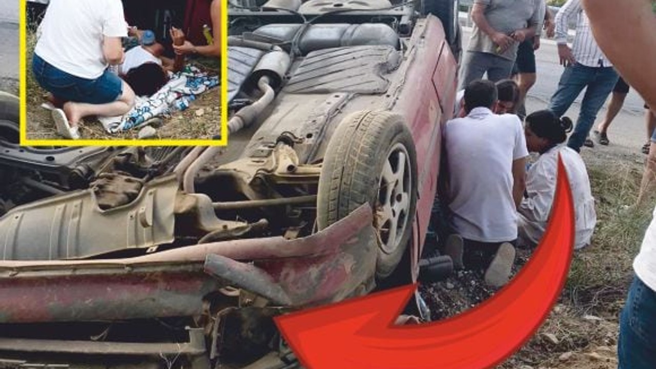 Aracı Havaya Uçuran Takla! Balıkesir’de Feci Kaza
