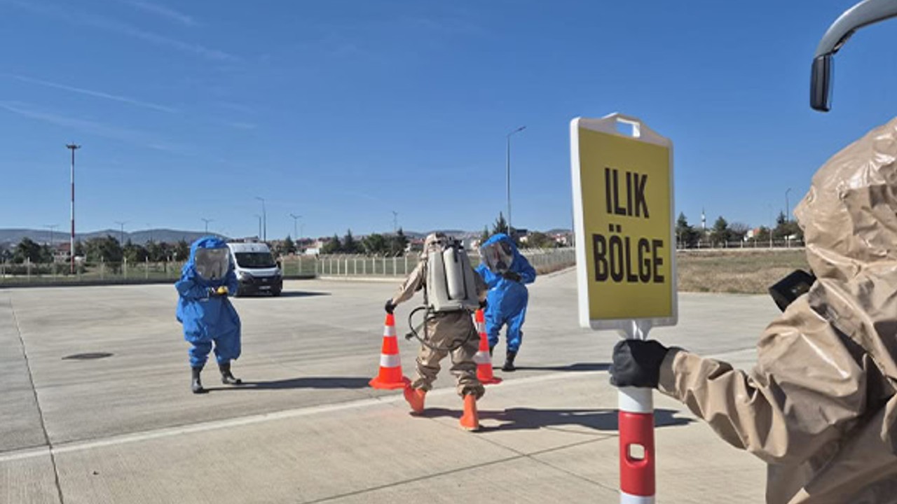 Balıkesir Havalimanı'nda KBRN Tatbikatı