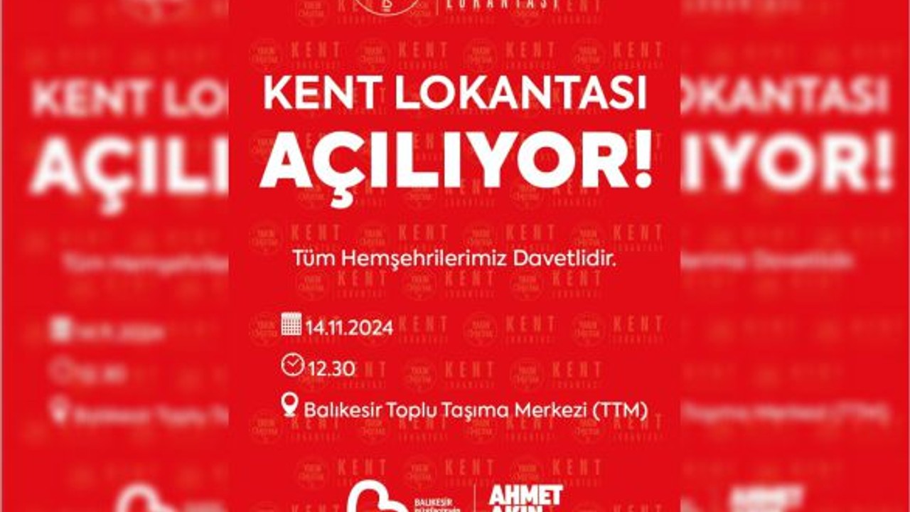 Balıkesir Kent Lokantası Açılıyor