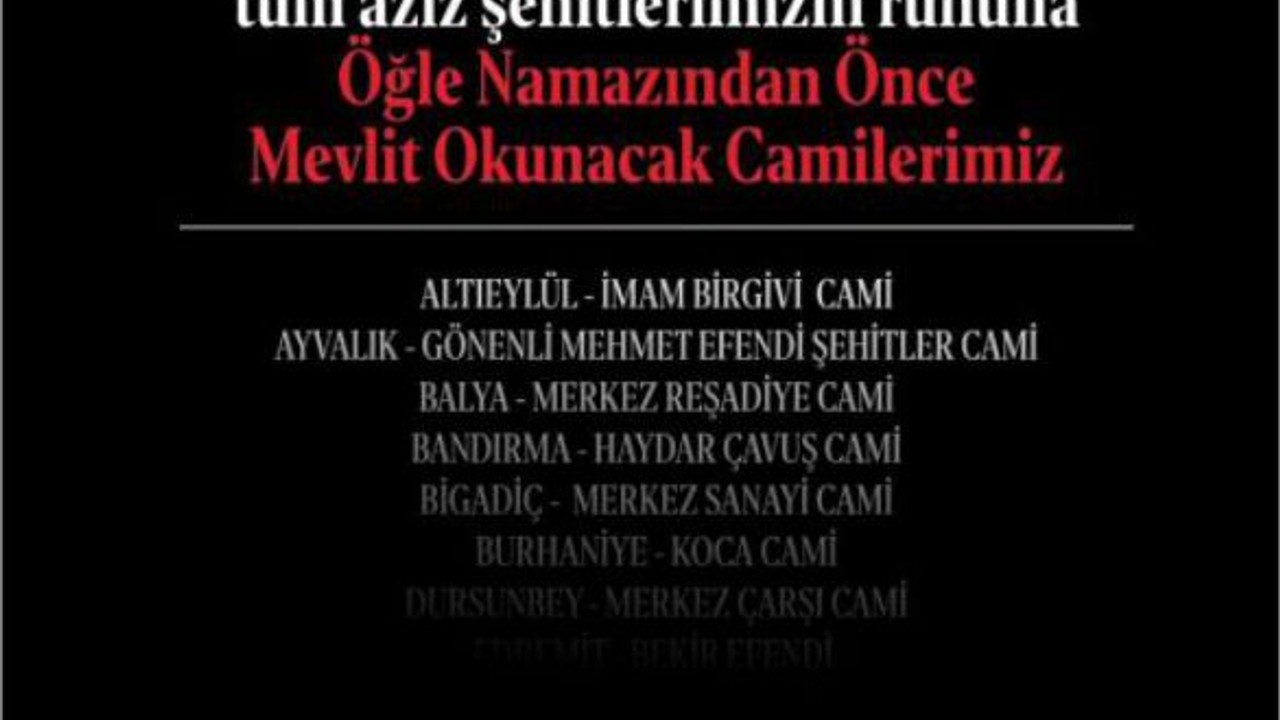 Balıkesir'in 20 İlçesinde Eş Zamanlı Gerçekleşecek!