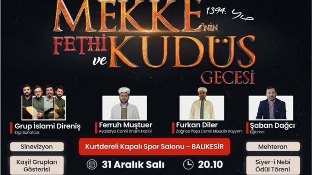 Kurtdereli’de Kudüs Gecesi Gerçekleşecek