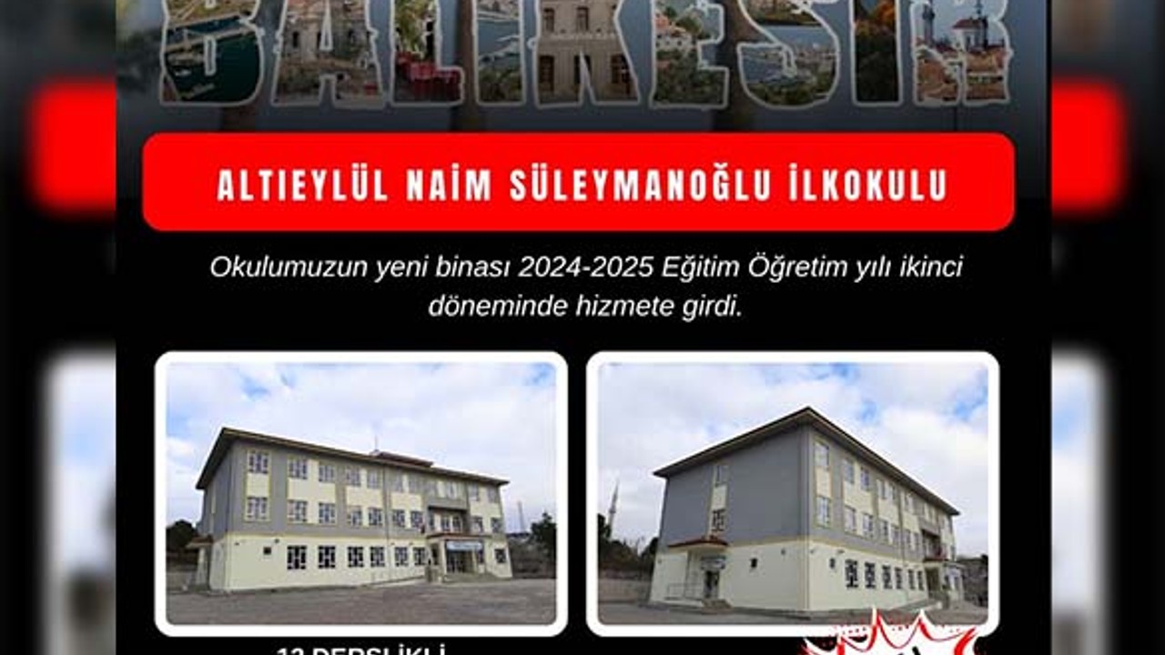 Altıeylül’de Naim Süleymanoğlu İlkokulu’nun Yeni Binası Açıldı