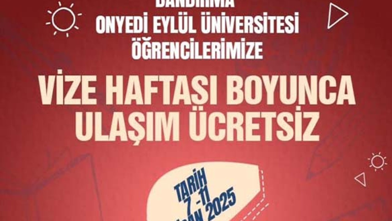 Bandırma’da Öğrencilere Vize Haftasında Ücretsiz Ulaşım Müjdesi