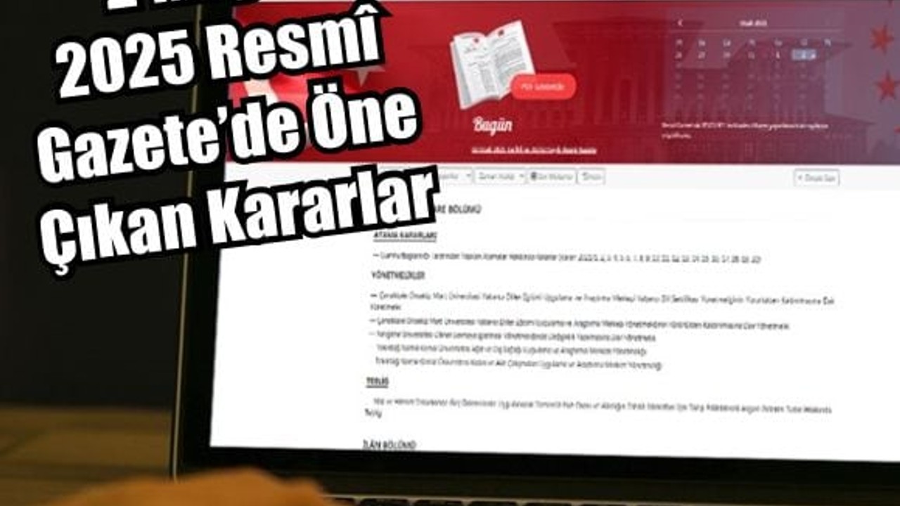 2 Mayıs 2025 Resmî Gazete