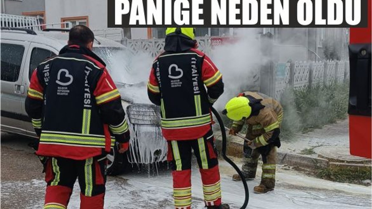 Bandırma’da Araç Yangını Paniğe Neden Oldu