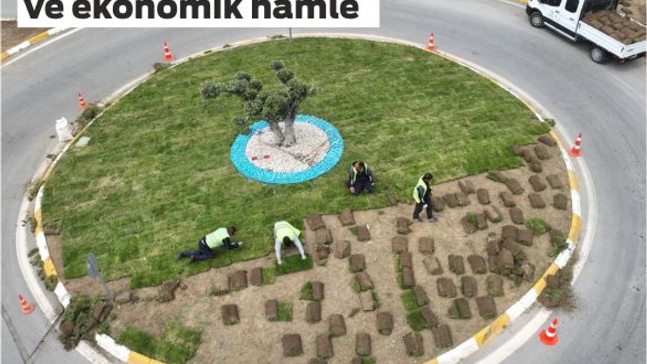 Büyükşehir Belediyesi ürettiği çimleri kullanıyor