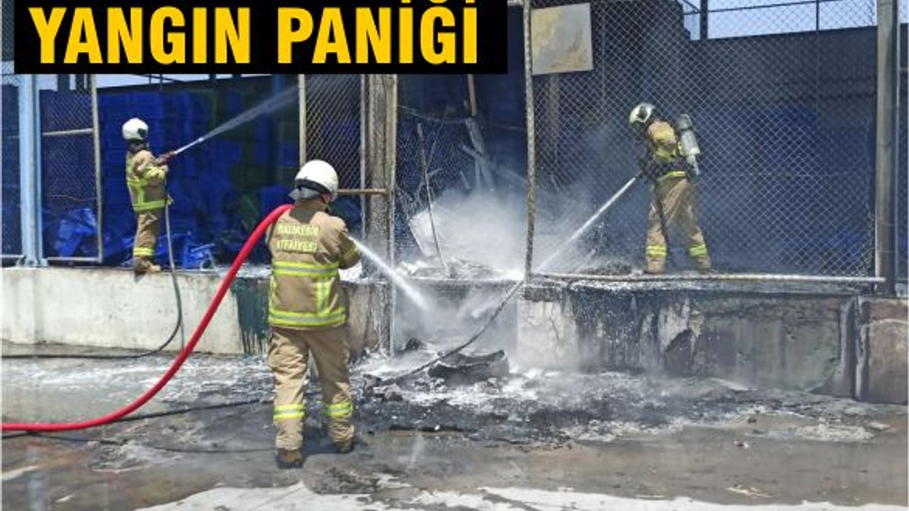 Balıkesir’de Sebze-Meyve Halinde Yangın Paniği: Plastik Kasalar Tutuştu