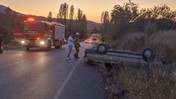 Sındırgı’da Virajı Alamayan Araç Şarampole Uçtu