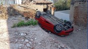 Erdek’te Park Manevrasının Sonu: Takla Atarak Durdu