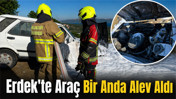 Balıkesir Erdek'te Araç Yangınına Müdahale!