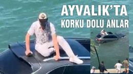Ayvalık’ta Otomobil Denize Uçtu