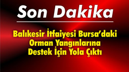 Balıkesir İtfaiyesi Bursa’daki Orman Yangınlarına Destek İçin Yola Çıktı
