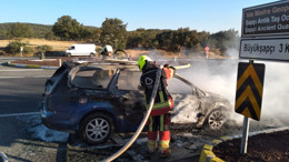 Balıkesir’de O Kavşakta İlginç Olay: Bir Anda Alev Aldı