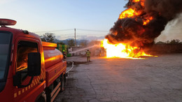 Havran İlçesinde İşyeri Yangını
