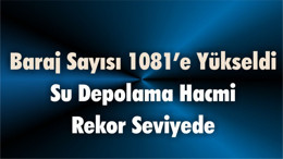Baraj Sayısı 1081’e Yükseldi Su Depolama Hacmi Rekor Seviyede