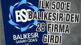 İLK 500'E BALIKESİR'DEN 28 FİRMA GİRDİ