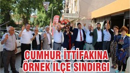 CUMHUR İTTİFAKINA ÖRNEK İLÇE SINDIRGI