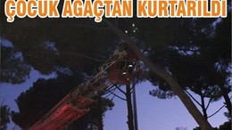 ÇOCUK AĞAÇTAN KURTARILDI