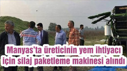 Manyas’ta üreticinin yem ihtiyacı için silaj paketleme makinesi alındı
