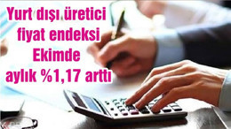 Yurt dışı üretici fiyat endeksi Ekimde aylık %1,17 arttı