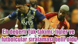 En değerli Tük takımı, ligler ve futbolcular sıralaması belli oldu