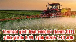 Tarımsal girdi fiyat endeksi (Tarım-GFE) yıllık yüzde 8,99, aylık yüzde 1,10 arttı