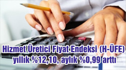 Hizmet Üretici Fiyat Endeksi (H-ÜFE) yıllık %12,10, aylık %0,99 arttı