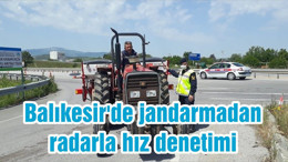 Balıkesir'de jandarmadan radarla hız denetimi