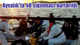 Ayvalık açıklarında Türk kara sularına itilen 40 sığınmacı kurtarıldı
