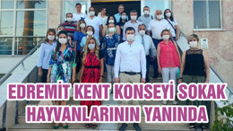EDREMİT KENT KONSEYİ SOKAK HAYVANLARININ YANINDA
